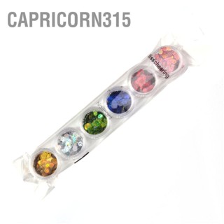 Capricorn315 6 สีกลิตเตอร์รอบยิ้มตกแต่งเล็บผสมสติกเกอร์แต่งเล็บเลื่อม