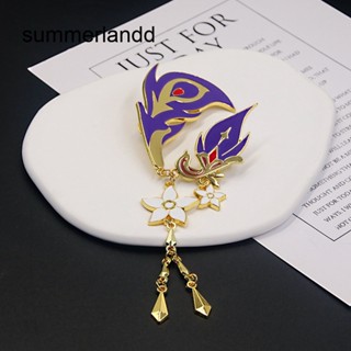 Sl เข็มกลัดหางนกยูง สีม่วง สไตล์เดียวกัน