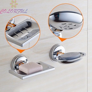 【COLORFUL】Soap Dish Strong Suction Wall Mounted Washroom Accessories Replacement