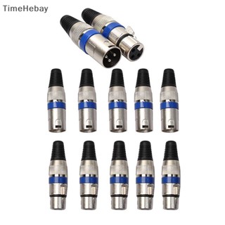 Timehebay แจ็คเสียบไมโครโฟน XLR 3Pin ตัวผู้ และตัวเมีย 10 ชิ้น EN