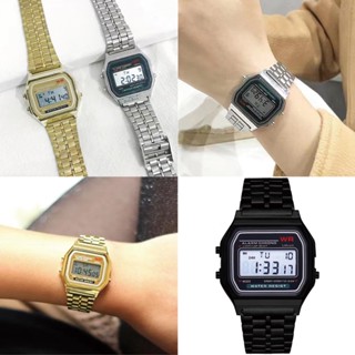 Casio นาฬิกาข้อมือผู้หญิง แบบบางพิเศษ Led สไตล์ฮาราจูกุ แฟชั่น นาฬิกาผู้หญิง กันน้ำ นาฬิกาข้อมือดิจิทัล