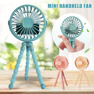 Mini Handheld Stroller Fan Rechargeable Clip-on Desk Fan with Flexible Tripod