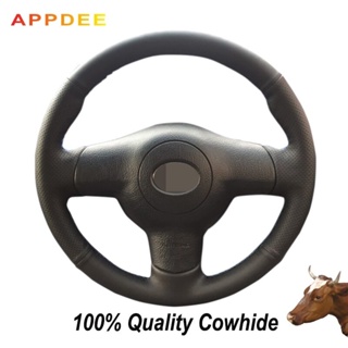 Appdee ปลอกหนังหุ้มพวงมาลัยรถยนต์ สีดํา สําหรับ Toyota Corolla 2004 2005 2006 Caldina 2002 2003 2004 2005 2006 2007