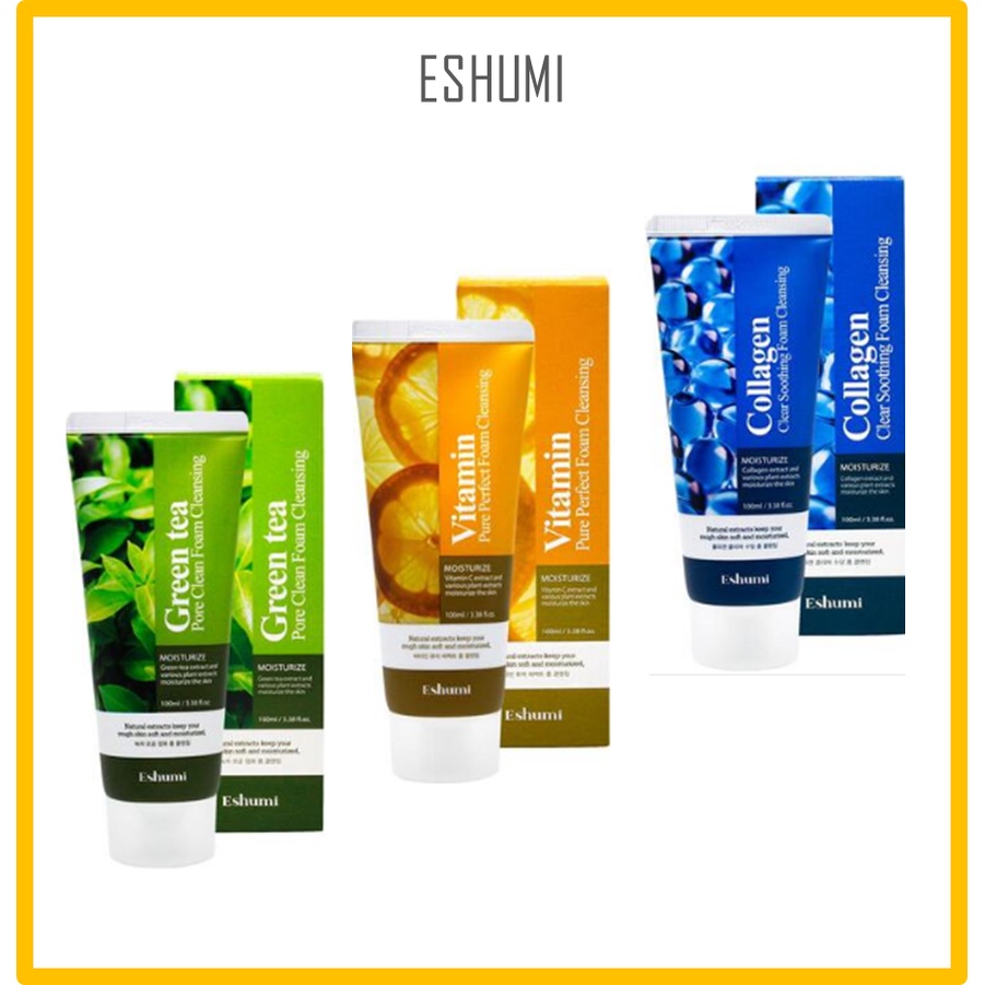 Eshumi คลีนซิ่งโฟม วิตามินบริสุทธิ์ ทําความสะอาดรูขุมขน GreenTea Pore / Eshumi Vitamin Pure Perfect 