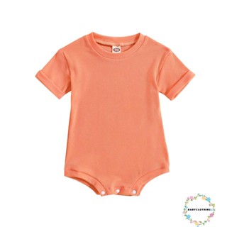 Babyclothes- ชุดรอมเปอร์ บอดี้สูท คอกลม แขนสั้น สีพื้น ฤดูร้อน สําหรับเด็กผู้ชาย เด็กผู้หญิง