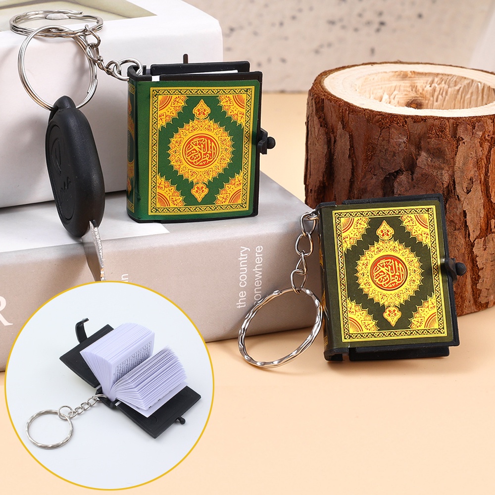 พวงกุญแจ จี้การ์ตูนมัสยิด มักเบียร์ หนังสือคัมภีร์กุรอาน ขนาดเล็ก แบบสร้างสรรค์ สําหรับห้อยตกแต่งรถยนต์ กระเป๋า