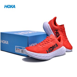 ใหม่ HOKA ONE CARBON X2 รองเท้าผ้าใบ ลําลอง ดูดซับแรงกระแทก เหมาะกับการวิ่ง สีแดง สีดํา สีขาว 4VOA 2023