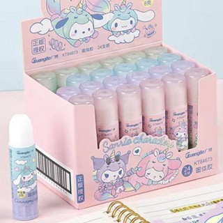 SANRIO กาวเจลลี่ PVA ลายยูนิคอร์น Mymelody Kuromi Cinnamoroll Pochacco แฮนด์เมด สีพื้น เครื่องเขียน สําหรับโรงเรียน DIY จํานวน 4 ชิ้น