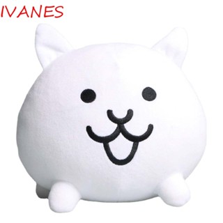 IVANES หมอนตุ๊กตาแมว Neko ผ้าฝ้าย สีขาว ของเล่นสําหรับเด็ก