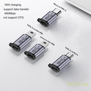 Fun ตัวแปลงเชื่อมต่อข้อมูล Type-C ตัวเมีย เป็น Mini USB 2 0 Micro ตัวผู้