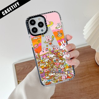 Casetify เคสโทรศัพท์มือถือ ซิลิโคนนิ่ม ใส กันกระแทก ลายกระต่าย Takashi Murakami Playground สําหรับ iPhone 11 14 Pro Max 12 13 Mini XS X XR SE 2020 6 7 8 Plus