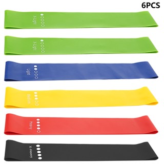 6pcs Elastic Comfortable Arm Workout Yoga Strength Training Calisthenics Physical Equipment Resistance Band