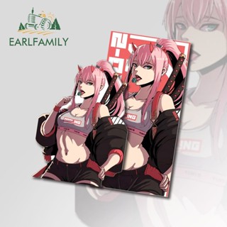 Earlfamily สติกเกอร์ฉลาก ลาย Zero Two Darling In The Franxx Samurai Street Wear Slap ขนาด 13 ซม. สําหรับติดตกแต่งรถยนต์