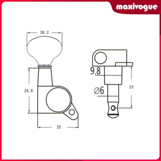 [Maxivogue] หัวหมุดจูนสายกีตาร์ สําหรับกีตาร์อะคูสติกไฟฟ้า 6R