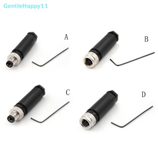 Gentlehappy ปลั๊กเชื่อมต่อเซนเซอร์ M8 ตัวผู้ ตัวเมีย 3 4 Pin ประเภท A