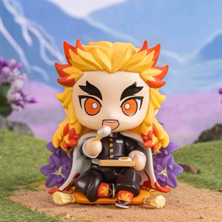 【ของแท้】POPMART ชุดกล่องสุ่ม ตุ๊กตาฟิกเกอร์ Demon Slayer Birth Flower Series 12 แบบ