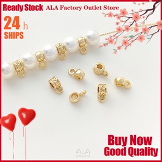 💖เครื่องประดับ diy อุปกรณ์เสริม💖ลูกปัดสเปเซอร์ ชุบทอง 14K 4 มม. พร้อมแหวน แฮนด์เมด สําหรับทําเครื่องประดับ สร้อยข้อมือ DIY[สร้อยข้อมือ/สร้อยคอ/ต่างหู/กําไลข้อมือ]