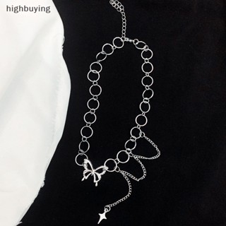 [highbuying] สร้อยคอโช้กเกอร์ จี้ผีเสื้อ สีเงิน เครื่องประดับ ของขวัญ สําหรับผู้หญิง พร้อมส่ง