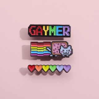 Pride Rainbow Gaymer เข็มกลัดเคลือบ ลายการ์ตูน Gaymer LGBTQ สําหรับเพื่อน