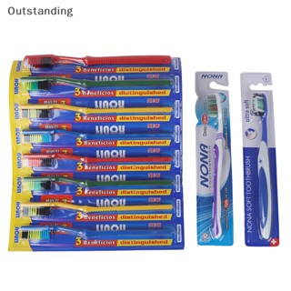 Outstanding ใหม่ แปรงสีฟัน ขนแปรงแข็งมาก ลบคราบลิ้น 10 ชิ้น