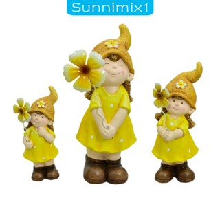 [Sunnimix1] รูปปั้นมนุษย์แคระ เอลฟ์ สําหรับตกแต่งสวนหลังบ้าน ปาร์ตี้ ของขวัญ 3 ชิ้น