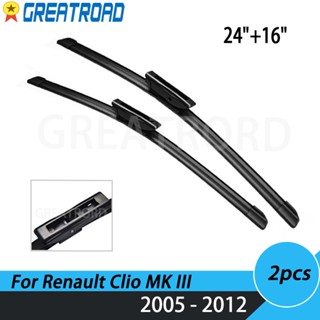 ใบปัดน้ําฝนกระจกหน้ารถยนต์ 24 นิ้ว และ 16 นิ้ว สําหรับ Renault Clio 3 III Grandtour 2005-2012 2006 2007 2008