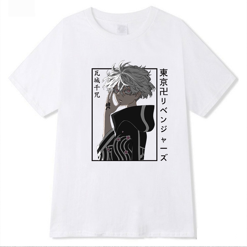 แฟชั่น ใหม่ เสื้อยืด Tokyo Revengers ร้อน เสื้อยืดกราฟิก Anime Kawaragi Senju เกม ผ้าฝ้ายแท้