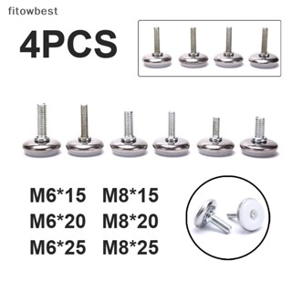 Fbth ขาโต๊ะเฟอร์นิเจอร์ เหล็ก กันลื่น ปรับได้ M6 M8 15 20 25 มม. 4 ชิ้น QDD