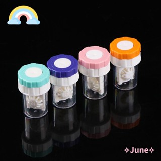 June คอนแทคเลนส์ หมุนได้ แบบพกพา ขนาดเล็ก ที่วางแว่นตา สําหรับเดินทาง