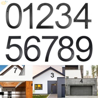 【VARSTR】Sleek Modern Design 10inch Black Floating House Number for Clear Address Display