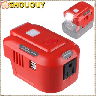 Shououy อะแดปเตอร์แปลงแบตเตอรี่ลิเธียมไอออน 18V แบบ USB คู่ สําหรับ Milwaukee