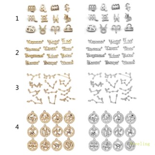 Treeling จี้รูปกลุ่มดาว 12 กลุ่มดาว 12 ชิ้น สําหรับทําเครื่องประดับ สร้อยคอ พวงกุญแจ DIY