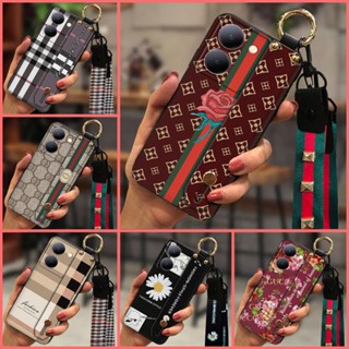 armor case Small daisies Phone Case For VIVO Y78 5G China/Y78M/A36/A27
Soft Case Wrist Strap Original Soft classic Phone Holder TPU