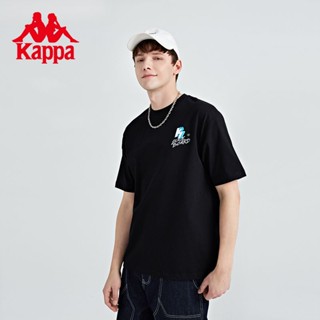 Kappa Kappa เสื้อยืดคอกลม แขนสั้น ผ้าฝ้ายแท้ พิมพ์ลาย สไตล์สปอร์ต สําหรับผู้ชาย