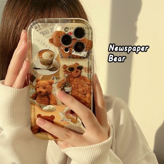 เคสซิลิโคน ลายการ์ตูนหมีน่ารัก สําหรับ Iphone 14 11 12 13 PRO MAX AT0551