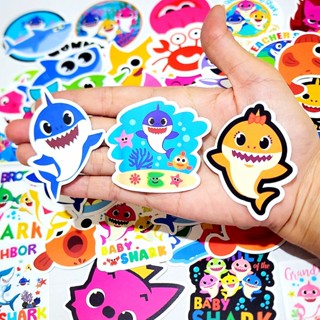 สติ๊กเกอร์ Baby Shark เบบี้ ชาร์ค ฉลาม ปลา สัตว์น้ำ ติดแน่น กันน้ำ ของเล่น (50 ชิ้น) sticker