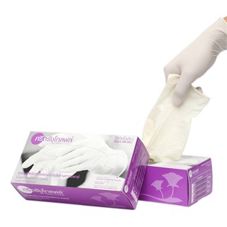 SRI TRANG GLOVES ถุงมือยางแบบมีแป้ง รุ่น Glove03-M ม่วง ไซซ์ M (100ชิ้น)