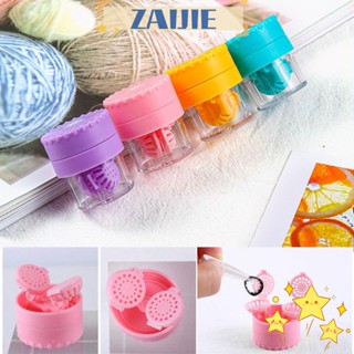 Zaijie24 กล่องพลาสติก แบบพกพา หมุนได้ สีแคนดี้ สําหรับใส่คอนแทคเลนส์