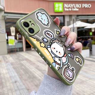 สําหรับ iPhone 11 11 Pro 11 Pro Max เคสการ์ตูน อวกาศ รูปแบบ บาง ขอบสี่เหลี่ยม ดีไซน์ใหม่ กันกระแทก ฝ้า ใส เคสโทรศัพท์แข็ง