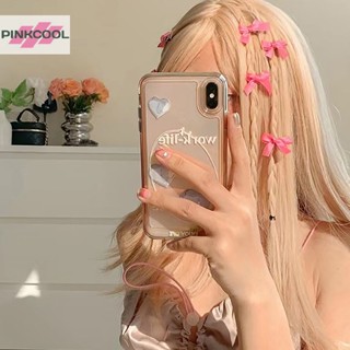 Pinkcool กิ๊บติดผมหน้าม้า ประดับโบว์ ขนาดเล็ก สีชมพู แฟชั่นฤดูร้อน สําหรับผู้หญิง 8 ชิ้น ต่อชุด