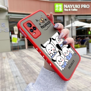 เคสซิลิโคนใส ขอบสี่เหลี่ยม กันกระแทก ลายการ์ตูน Pochacco น่ารัก สําหรับ VIVO Y73 2021 V21E 4G