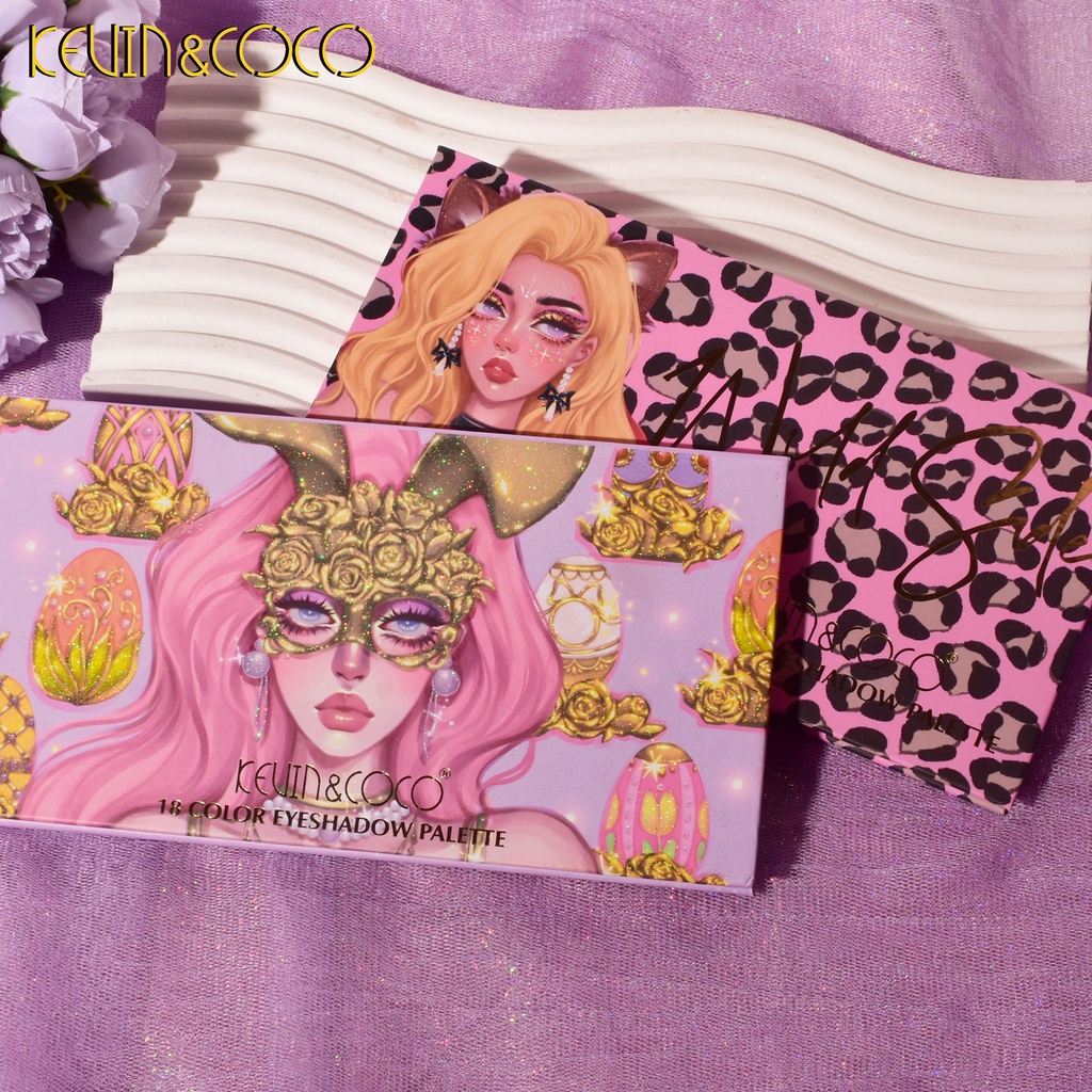 Xiaohongshu แนะนํา KEVIN & COCO18 สี Retro Painted Eyeshadow Palette Sparkling Matte Variety Sweethe