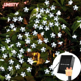 Umisty สายไฟหิ่งห้อย Led 20 50 100 ดวง รูปดอกซากุระ 8 โหมด กันน้ํา 5 ม. 7 ม. 12 ม. สําหรับตกแต่งสวน สนามหญ้า