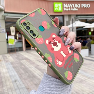 เคสโทรศัพท์มือถือ ซิลิโคนนิ่ม กันกระแทก ลายการ์ตูนหมีสตรอเบอร์รี่ สําหรับ Infinix Hot 9 X655C