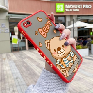 เคสโทรศัพท์มือถือ ซิลิโคนแข็ง ขอบสี่เหลี่ยม กันกระแทก ลายการ์ตูนหมีน่ารัก สําหรับ Xiaomi Redmi 5 5A 5 PLus