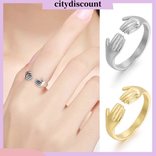 &lt;citydiscount&gt; แหวนชุบไฟฟ้า รูปเรขาคณิต ปรับขนาดได้ สไตล์เรโทร เครื่องประดับ สําหรับผู้หญิง