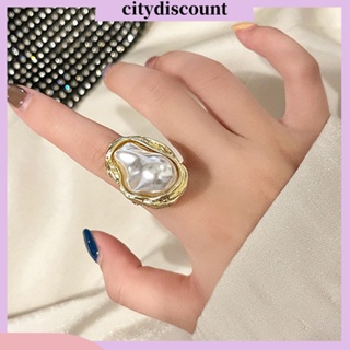 &lt;citydiscount&gt; แหวนโลหะผสม ประดับมุกเทียม หรูหรา เครื่องประดับแฟชั่น สําหรับผู้หญิง งานเลี้ยง ของขวัญ