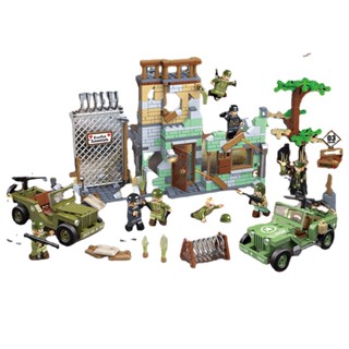 Mytopshop ใหม่ โมเดลฟิกเกอร์ MOC WW2 Scene Willie Bantam 40 BRC Jeep ของเล่นเสริมการเรียนรู้เด็ก DIY 834 ชิ้น