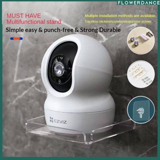Universal Camera Stand Free-punch Projector Bracket Home Monitoring CCTV Holder Wall Mount Router Rack Self-adhesive Acrylic Camera Stand flower