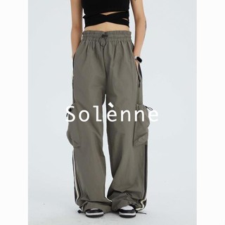 Solenne  กางเกงขายาว กางเกงคาร์โก้ Vintage Cargo pants 2023 NEW Style High quality ทันสมัย ทันสมัย Comfortable A20M064 36Z230909